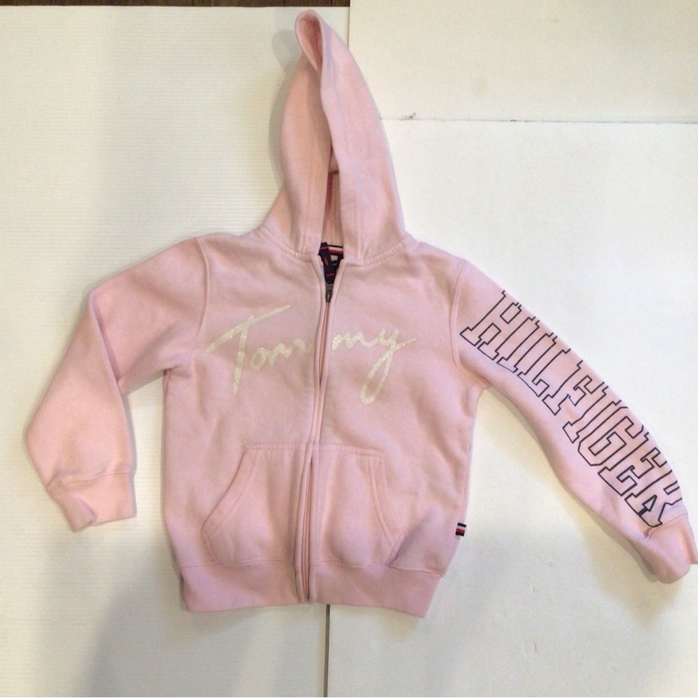 Tommy Hilfiger - Pink girls' fleece zip-up hoodie